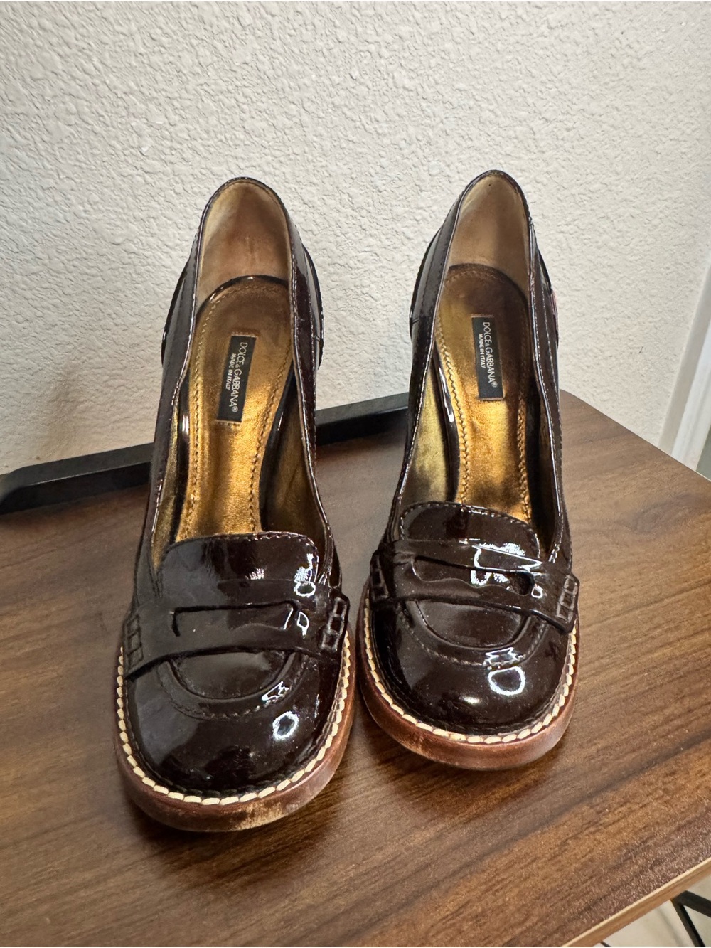 Dolce & Gabbana Shoes | Vintage Dolce & Gabbana Patent Leather Penny Loafer Pump